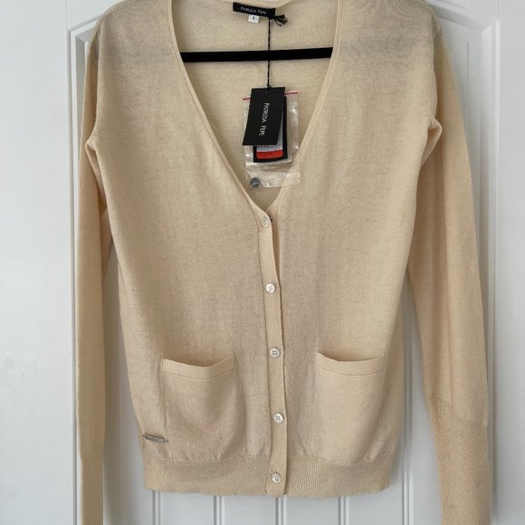Patrizia Pepe cardigan wool silk cashmere ivory